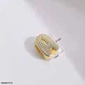 Goldener Buchstaben-A-Anhänger mit funkelnden Mikro-Pave-Zirkonia-Kristallen - Gold Buchstabe A