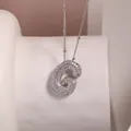 Silver G letter necklace with sparkling zircons and a bubble design on bead chain - Letter G