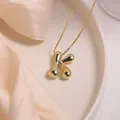 Collier avec pendentif lettre K bulle bombée plaqué or 18 carats et chaîne fine - Style Lettre K