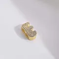 Vergoldeter Buchstabe E Anhänger mit funkelndem Zirkonia für DIY-Schmuckherstellung - Gold Buchstabe E