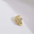 DIY Zirkonia Alphabet F Anhänger in Gold-Optik mit Mikro-Pavé-Fassung für Schmuck - Gold Buchstabe F