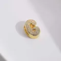 Vergoldeter Anhänger Buchstabe G in Bubble-Optik mit Zirkonia-Steinen besetzt - Gold Buchstabe G