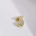 Goldener Buchstabe J Anhänger mit funkelnden weißen Zirkonia-Steinen für Schmuck - Gold Buchstabe J