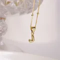 Chic 18K gold plated balloon style letter J pendant necklace for women with bead chain - Letter J