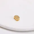 3D-Ballon-Buchstabe D Anhänger aus 18k vergoldetem Kupfer mit Zirkonia-Steinen - Buchstabe D Stil / Gold