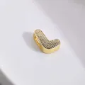 Vergoldeter Anhänger Buchstabe L mit Zirkonia-Besatz für DIY-Schmuckherstellung - Gold Buchstabe L