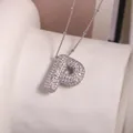 Silver letter P pendant necklace with cubic zirconia on a delicate bead chain - Letter P