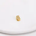 18k vergoldeter 3D Bubble Buchstabe E Anhänger mit funkelndem Zirkonia Mikro-Pave - Buchstabe E Stil / Gold