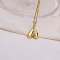 Collar de oro de 18K con colgante de letra A efecto globo y circonitas brillantes - Letra A