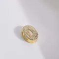 Goldener Buchstabe O Anhänger mit Zirkonia-Besatz für DIY Schmuckherstellung - Gold Buchstabe O