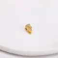Funkelnder 18k vergoldeter H-Buchstabenanhänger mit klarem Zirkonia im Ballon-Design - Buchstabe F Stil / Gold