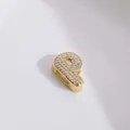 Goldener Buchstabe P Anhänger mit weißen Zirkonia Steinen für DIY Schmuckdesign - Gold Buchstabe P