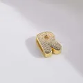 Goldener DIY-Buchstaben-R-Anhänger mit funkelndem Zirkonia-Besatz für Schmuck - Gold Buchstabe R