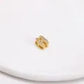 Goldener 18k Kupfer 3D Blasenbuchstabe H Anhänger mit Mikro-Zirkonia-Besatz - Buchstabe H Stil / Gold