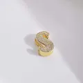 Goldener Buchstaben S Anhänger mit funkelnden Zirkoniasteinen besetzt für DIY - Gold Buchstabe S