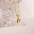 Polished 18K gold plated bubble letter P pendant with beaded chain necklace for women - Letter P