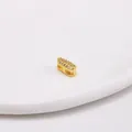 18k vergoldeter Buchstabenanhänger mit funkelnden Zirkonia-Steinen besetzt - Buchstabe I Stil / Gold