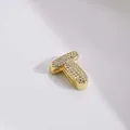 Goldener Buchstabe T DIY Anhänger mit Zirkonia-Besatz für individuellen Schmuck - Gold Buchstabe T
