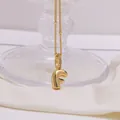 Polished 18K gold letter F bubble pendant necklace with sparkling stone accents - Letter F