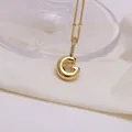 Balloon style letter G pendant necklace in 18K gold plated finish with zircon stones - Letter G