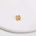 18k vergoldeter Bubble-Buchstabe N Anhänger mit Zirkonia-Besatz für Halsketten - Buchstabe N Stil / Gold
