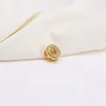 Goldener 18k Kupfer-Buchstabe O Blasenanhänger mit Zirkonia für DIY-Halsketten - Buchstabe O Stil / Gold