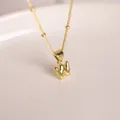 Polished 18K gold-plated bubble pendant necklace featuring a minimalist 3D letter W design - Letter W