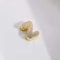 DIY Buchstabe Z Schmuckanhänger in Gold mit mikrogefassten weißen Zirkonia-Steinen - Gold Buchstabe Z