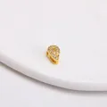 18k vergoldeter Bubble-Buchstabe P Anhänger mit funkelndem Zirkonia-Pavé-Besatz - Buchstabe P Stil / Gold