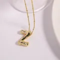 Elegant gold-plated letter Z necklace featuring sparkling zircon inlay on a slim chain - Letter Z
