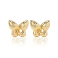 Orecchini a perno a farfalla placcati oro 18K con finitura a specchio lucidata - Stile Farfalla Minimalista (E0389-G)