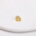 18k vergoldeter Blasenbuchstabe Q Anhänger mit Zirkonia-Pflasterung für DIY Halsketten - Buchstabe Q Stil / Gold