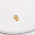 Goldener 18k Kupfer 'S' Anhänger mit weißen Zirkonia Steinen für DIY Halsketten - Buchstabe S Stil / Gold