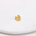 U-förmiger 18k vergoldeter Buchstaben-Anhänger mit Zirkonia für DIY Halsketten - Buchstabe U Stil / Gold