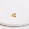 Herzanhänger aus 18k Kupfer mit Zirkonia-Besatz für personalisierte DIY-Halsketten - Stil Buchstabe V / Gold