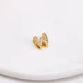 Eleganter 3D Blasenbuchstabe W Anhänger aus 18 Karat vergoldetem Kupfer mit Zirkonia - Buchstabe W Stil / Gold