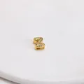 Goldener 3D-Ballon-Buchstabe Z Anhänger mit funkelnder Zirkonia-Pflasterung - Buchstabe Z Stil / Gold