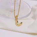 Bubble letter J necklace in 18K gold plated copper with sparkling crystal connector - Letter V