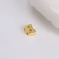 DIY 18k gold plated irregular bean bead with polished finish for jewelry making - Letter B / Gold