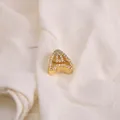 Gold plated letter A charm with cubic zirconia for DIY personalized jewelry bracelets - Letter A