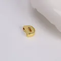 Polished golden puff balloon letter D pendant charm with hollow center for DIY jewelry - Letter D / Gold