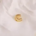 Golden letter C pendant with sparkling cubic zirconia for DIY custom jewelry making - Letter C