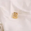 Golden micro-paved zircon letter F pendant for personalized DIY bracelet and necklace - Letter E