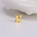 Poliertes goldenes 3D-Ballon-Buchstabe K Anhänger-Perle mit Seitenloch für DIY Schmuck - Buchstabe K / Gold