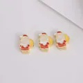 Close-up of three Santa Claus enamel charms with gold plating for DIY holiday jewelry - Standing Santa Claus (03)
