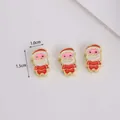 Three cute Santa Claus enamel charms for DIY jewelry 1x1.5cm colorful metal pendants - Q Version Santa Head (01)