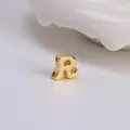 Polierte 18k vergoldete Buchstabe R Perle für kreative DIY Schmuckprojekte - Buchstabe R / Gold