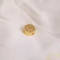 Gold-plated round bead charm with white cubic zirconia micro-pave for DIY bracelets - Letter O