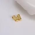 Glänzender goldener 3D-Buchstabe H Anhänger mit vier Löchern für DIY-Halsketten Design - Buchstabe W / Gold