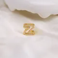 Gold plated letter Z charm with cubic zirconia pavé setting for DIY bracelets - Letter Z
